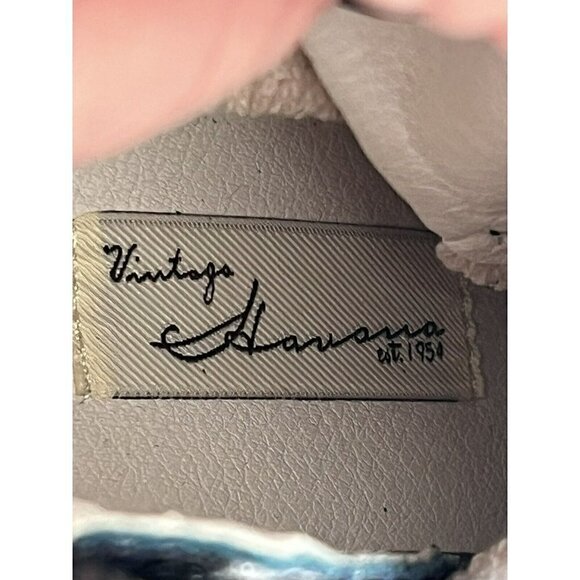 VINTAGE HAVANA Remiee Black Blue Snakeskin Embossed Leather Sneaker Bootie 5.5 - Picture 9 of 12